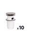 Miniatures photos de photos Lot de 10 bondes de lavabo - ODYSSEA - Clic-clac - Avec trop-plein – Blanc1