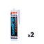 Miniatures photos de photos Lot de 2 mastic silicone - FIXPRO - Sanisil AC - Transparent - 300 ml1