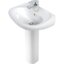 Miniatures photos de photos Pack lavabo complet – SIDER – 55 x 42 cm – Mitigeur PRIMA - Avec colonne - Blanc / chromé1
