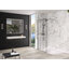 Miniatures photos de photos Paroi de douche fixe – KINEDO – Smart Design Solo Factory – Barre droite – Profilé Gris Noir Grainé – Hauteur 200 cm1