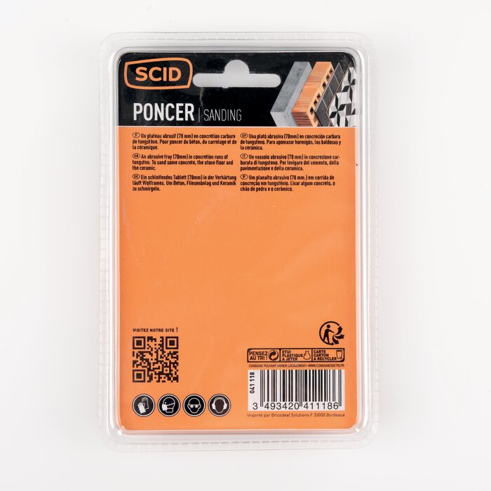 Plateau de ponçage carbure oscillant - SCID - 78 x 78 x 78 mm-6