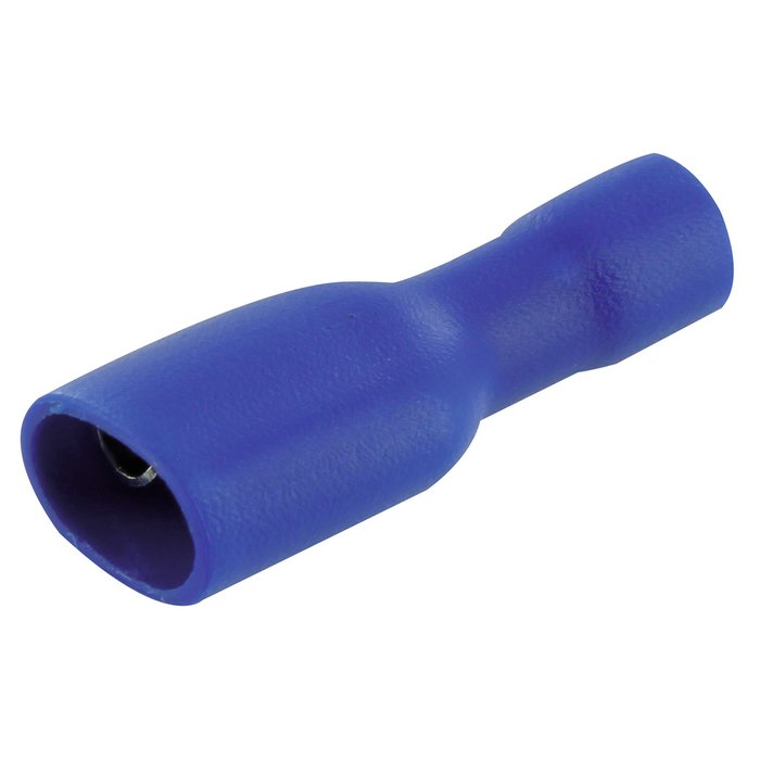 Clip femelle entiérement isolé Dhome - Bleu - Diamètre 6,35 mm - Vendu par 10