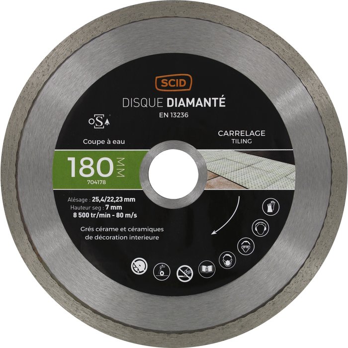 Disque diamant continu carreleur - SCID - Diamètre 180 mm - Expert-1