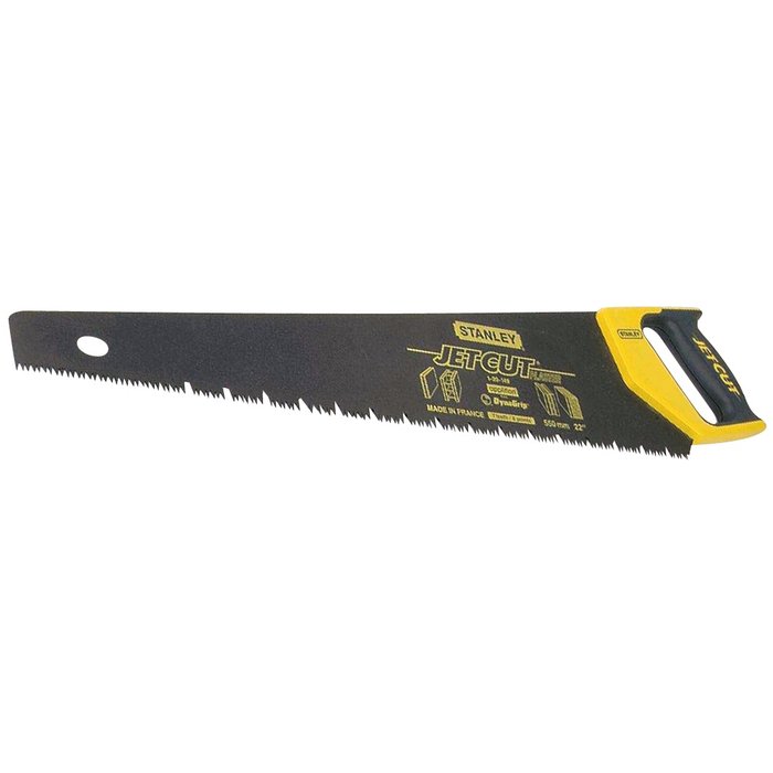 Scie égoïne Stanley Jetcut - 7 dents triple biseau Applifon - Longueur 550 mm-1