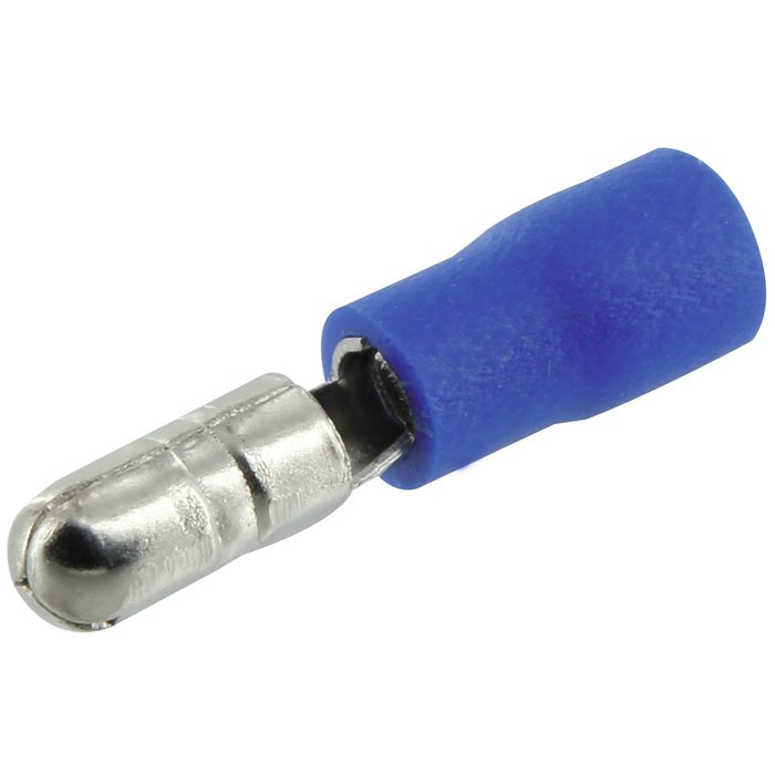Cosse cylindrique Dhome - Mâle - Bleu - Diamètre 4 mm - Vendu par 10