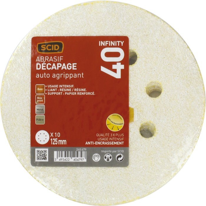 Disque - SCID - Diamètre 125 mm - 8 trous - Auto-agrippant-1