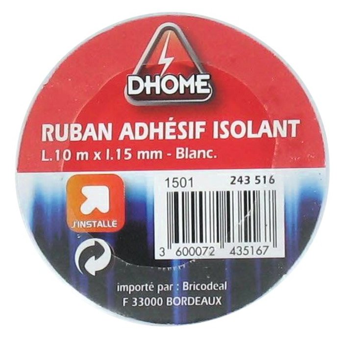 Ruban adhésif isolant Dhome - Blanc-2