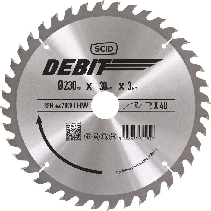 Lame scie circulaire - SCID - Diamètre 230 mm-1