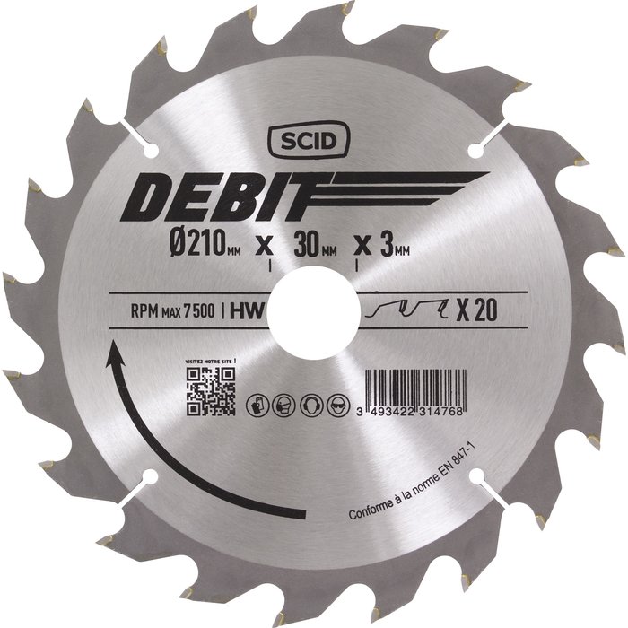 Lame scie circulaire - SCID - Diamètre 210 mm-2