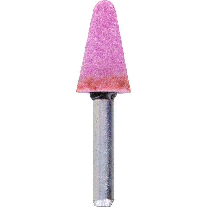 Meule sur tige au corindon rose SCID - Conique - Diamètre 15 mm - Hauteur 25 mm-2