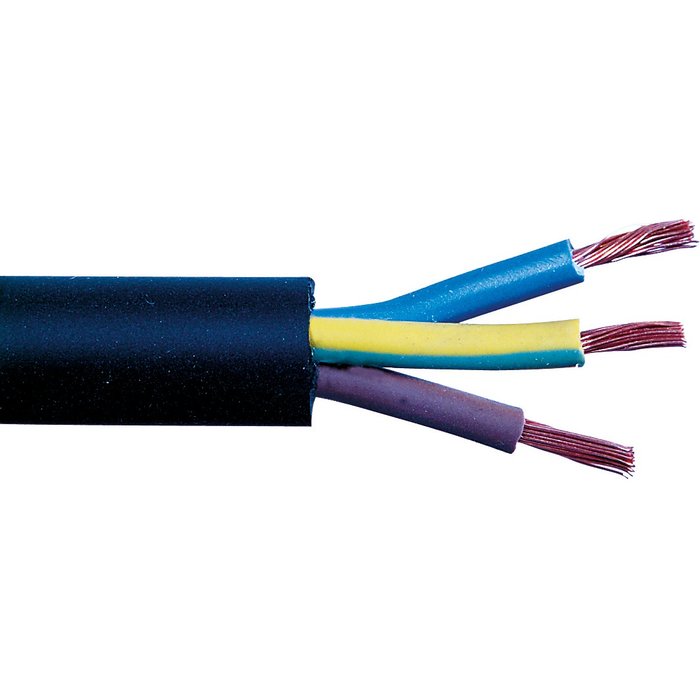 Câble H07 RN-F noir 2,5 mm² Sermes - Couronne 50 m - 3G 2,5 mm²
