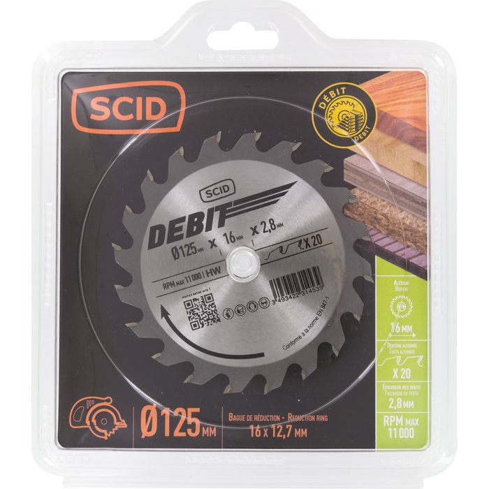 Lame scie circulaire - SCID - Diamètre 125 mm - 20 dents-2
