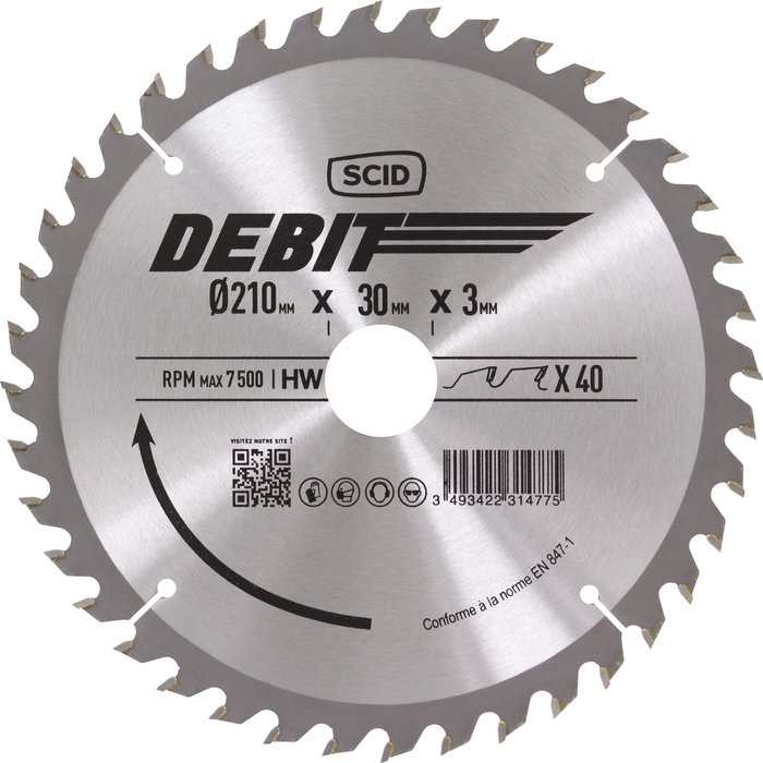 Lame scie circulaire - SCID - Diamètre 210 mm-1