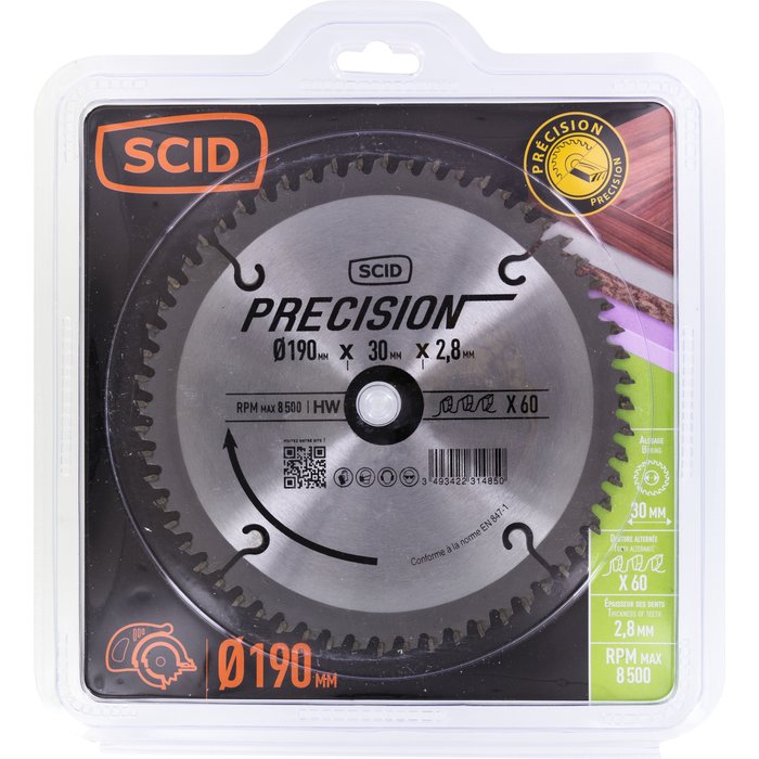 Lame scie circulaire - SCID - Diamètre 190 mm - 60 dents-3