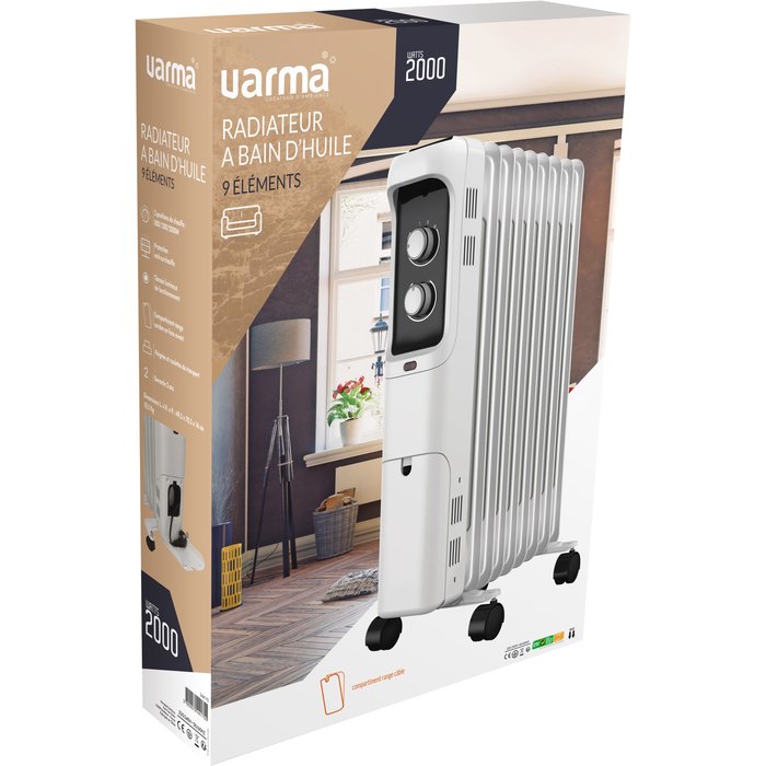 Radiateur bain d'huile - VARMA - Ingaro - Blanc - 2000W-6