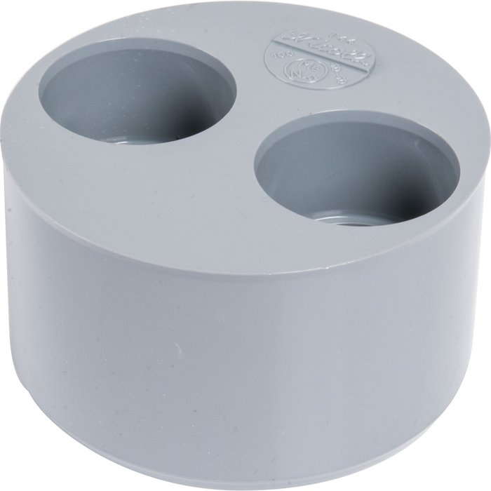 Tampon de réduction PVC gris 2 sorties - Femelle - Ø 100 - 40 - 40 mm - Nicoll