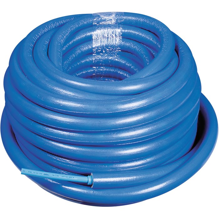 Tube PER gainé isolé - En couronne - Longueur 50 m - Bleu