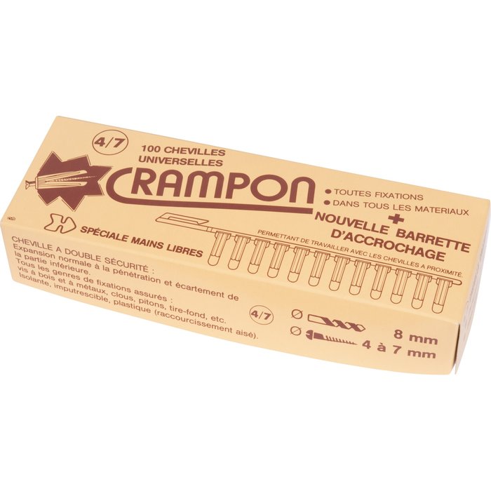 Cheville à expansion marron - ®Crampon  - Boîte de 100 pièces - Vinmer-2
