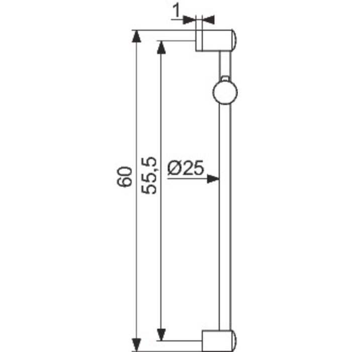 Barre de douche Odyssea - Diamètre tube 25 mm - Curseur à bouton-1