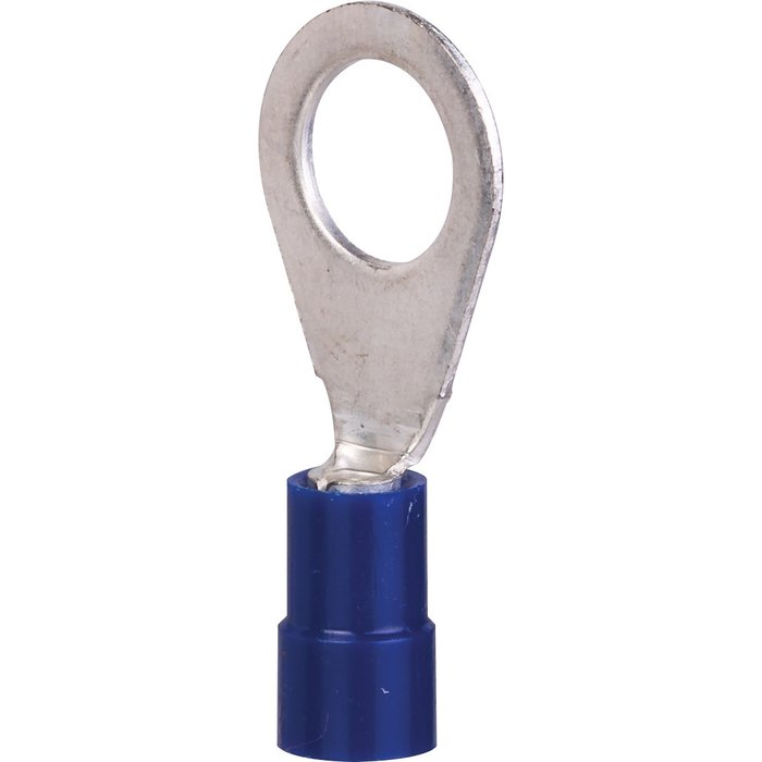 Cosse à sertir pour câblage - Anneau - Pré-isolée - PVC - Bleu-1