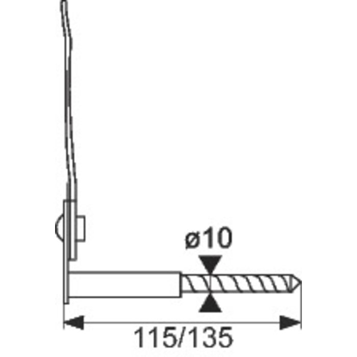 Arrêt feuille de lys noir - 115 mm - À vis tirefond - Torbel Industrie-1