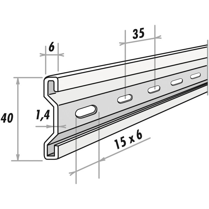 Rail plat de coulissage - Mantion - Capacité 50 kg - Longueur 2 m-2