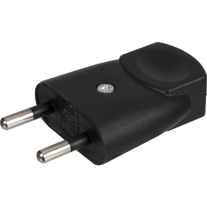 Fiche plastique noire - 2P mâle - Dhome-1