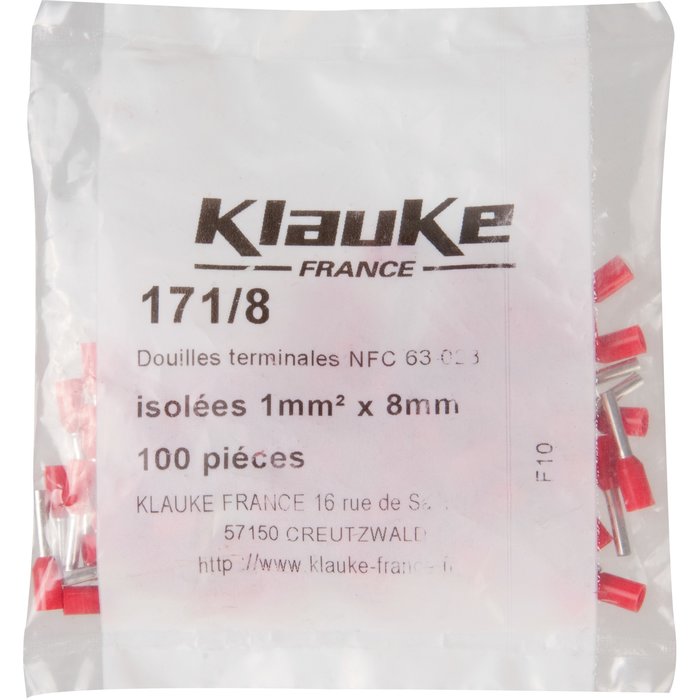Embout de câblage pré-isolé NFC - Rouge - Klauke-2