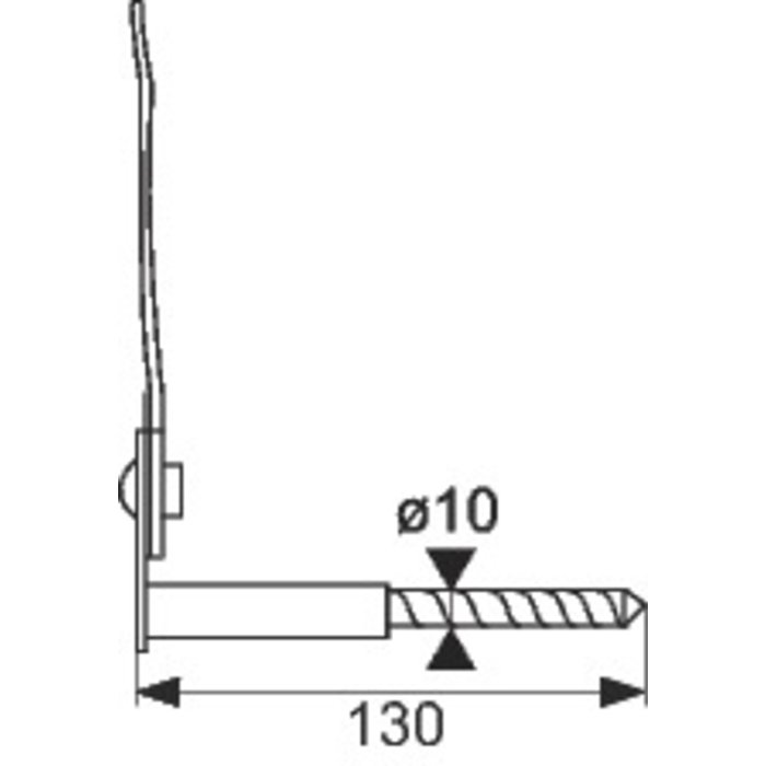 Arrêt feuille de laurier inox - 110 mm - À vis tirefond - Proquinter-1