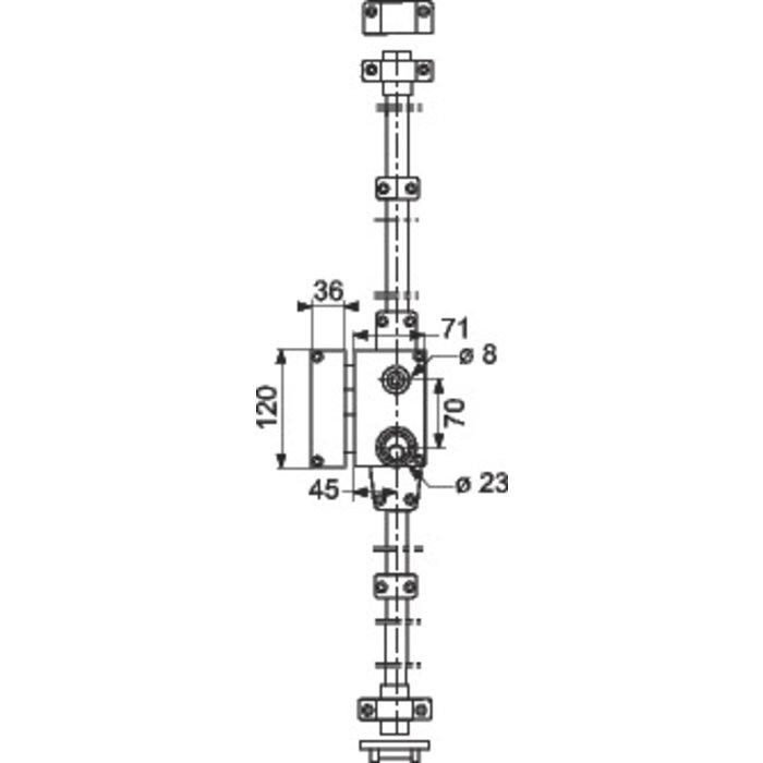 Serrure multipoint en applique doré gauche à fouillot - Clé I - Axe à 45 mm - Véga A2P** - JPM-1