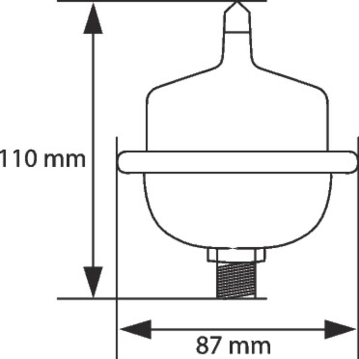 Anti-bélier à membrane Flexofit S Flamco  - Mâle - Filetage 1/2"-1