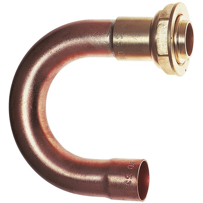 Raccord coudé à 180° - Spécial gaz naturel - À braser sur cuivre - Diamètre 22 mm-1