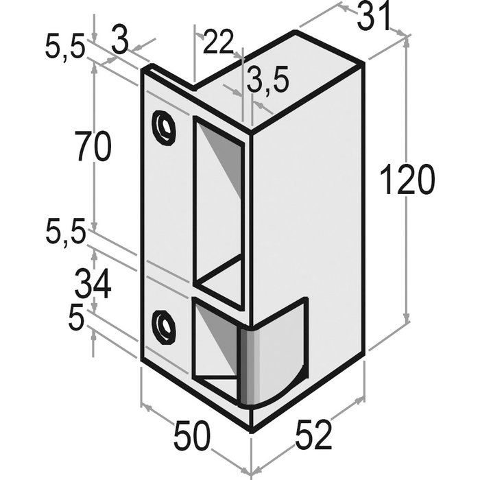 Gâche électrique à émission - BEUGNOT  - En applique - Noir - Pour serrure verticale-1