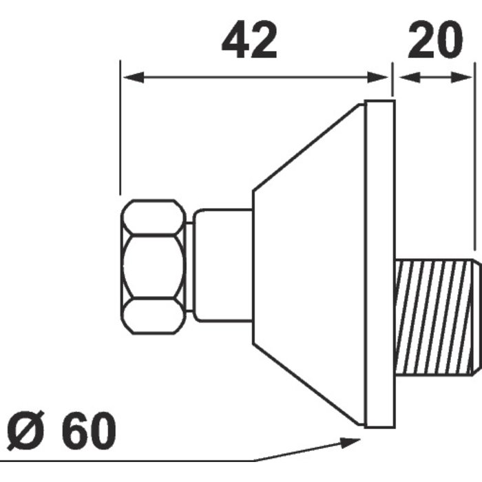 Raccord excentré - Mâle / Femelle - Excentration de 10 mm - Filetage 1/2''-1