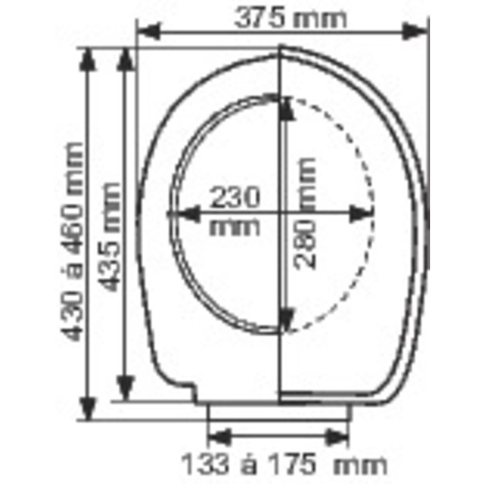Abattant WC - Monaco - SIAMP - 44,5 x 37,5 cm-1