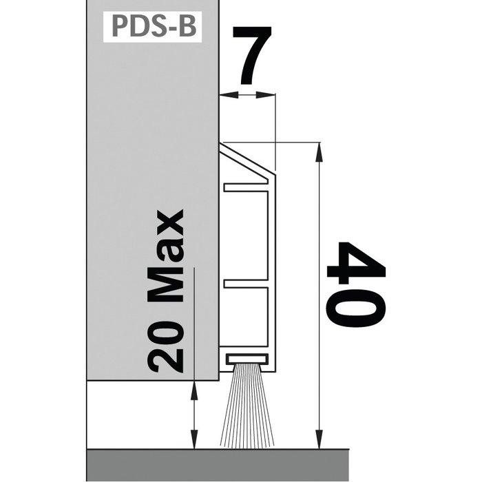 Plinthe blanche à brosse souple - 1 m - Bas de porte - PDS-B - Ellen-2
