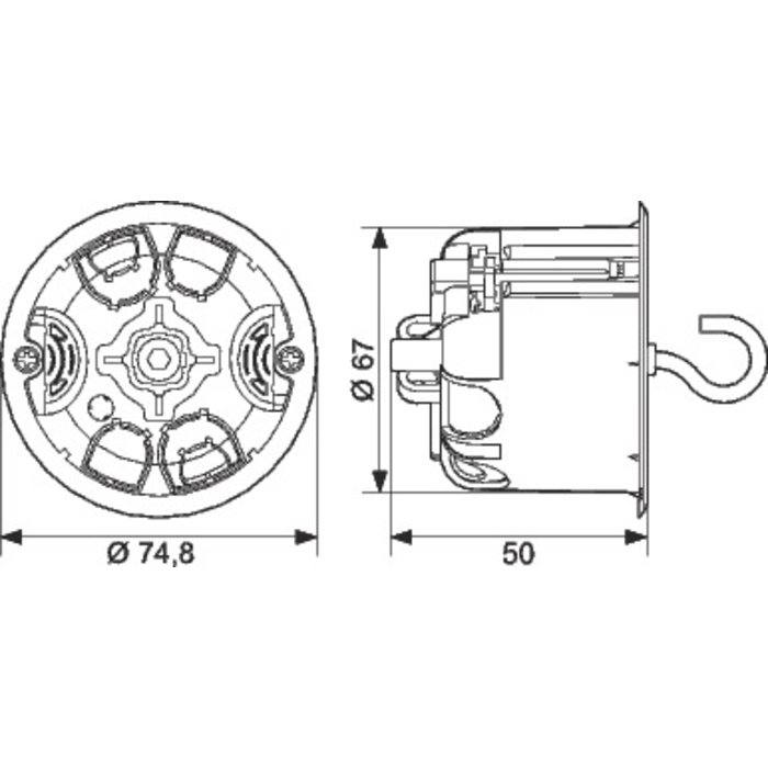 Boîte DCL Energy Batibox - Pour point de centre - Profondeur 50 mm-1
