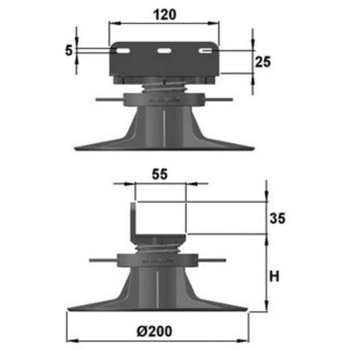 Plot réglable pour terrasse - Polypropylène-1