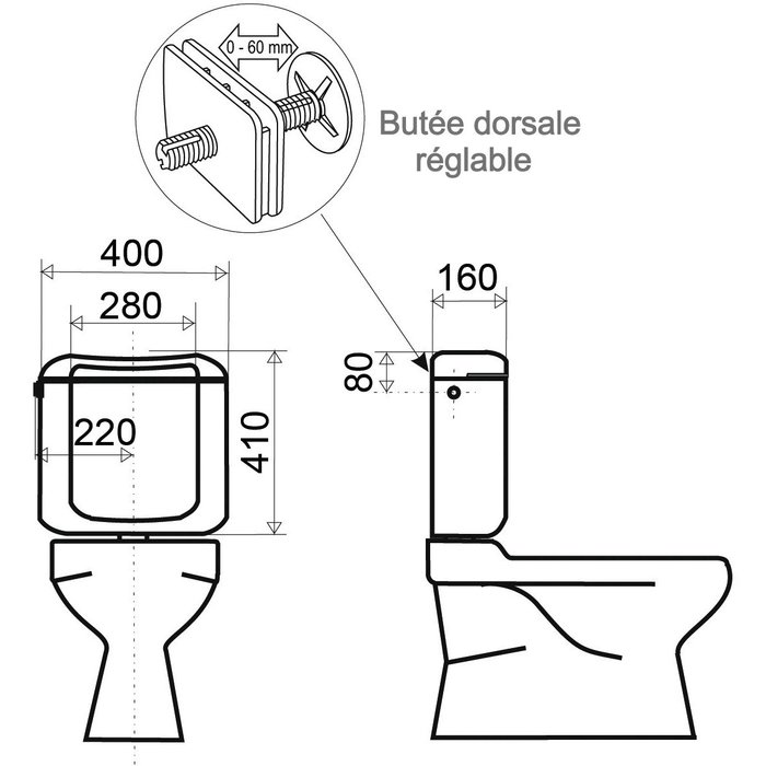 Réservoir WC - Sider - Interrompable - Bas-1