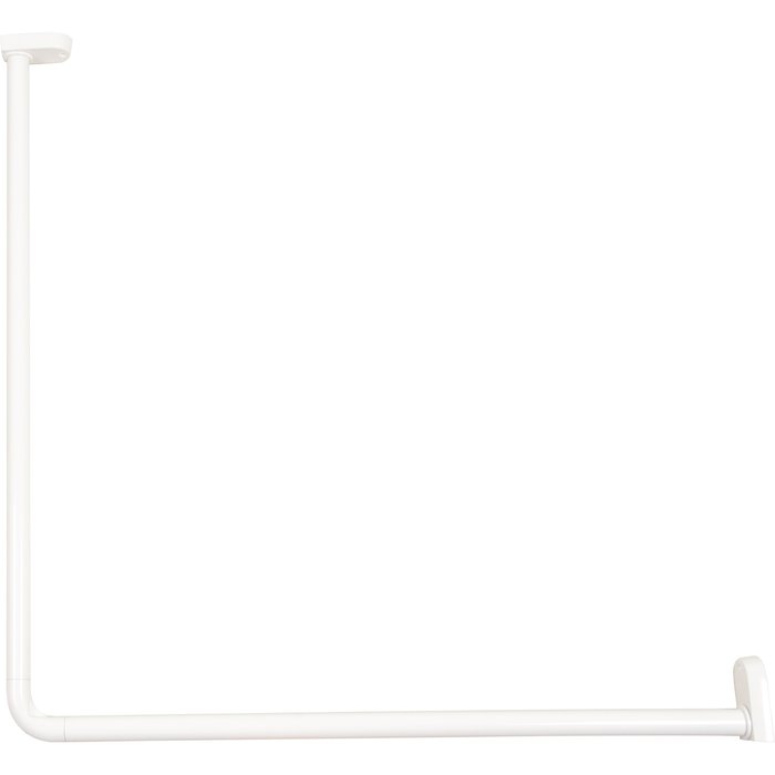 Kit porte-rideaux de douche d'angle - Aluminium - Blanc