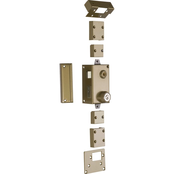 Serrure multipoint en applique doré gauche à fouillot - Clé I - Axe à 45 mm - Véga A2P** - JPM-1