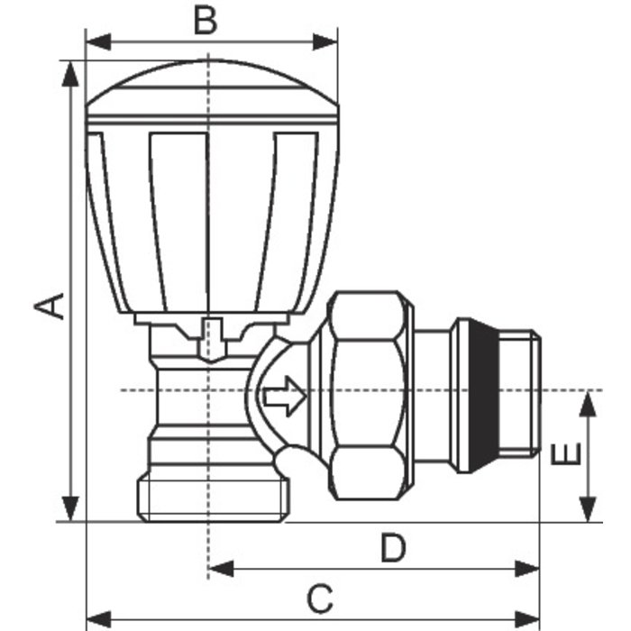 Robinet de radiateur équerre série alésage r431 tg - Giacomini-1