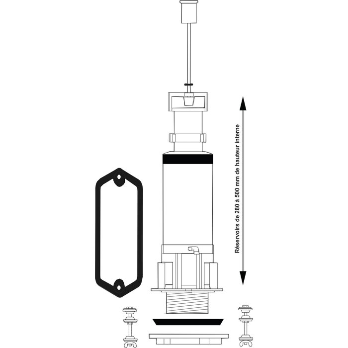Mécanisme chasse d'eau - À tirette - Rénovation - Méca 90 pour Aspirambo-1