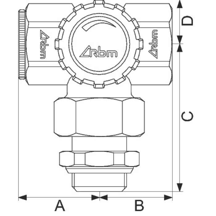 Robinet de radiateur thermostatisable réversible - M 1/2" - RBM-1