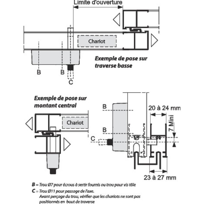 Limiteur d'ouverture DS - Épaisseur de porte 24,5 à 28 mm - anticorrosion-2