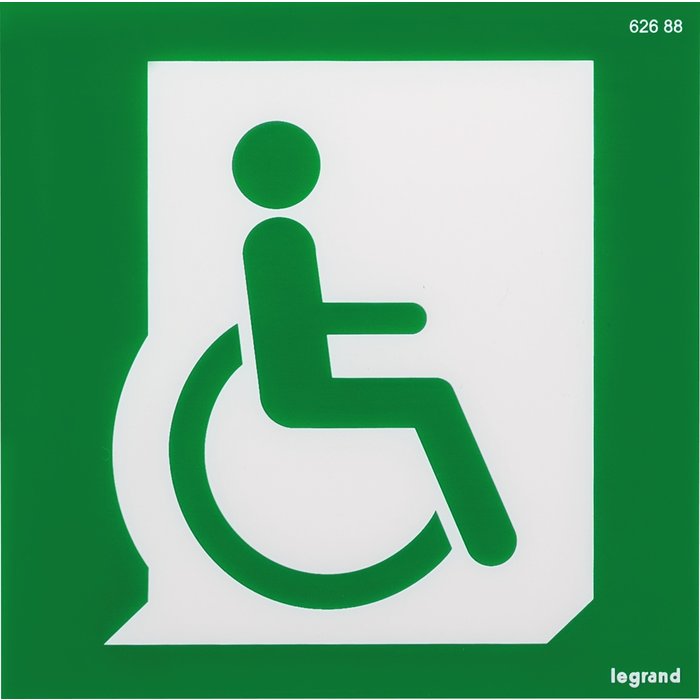 Étiquette de signalisation d'évacuation pour personnes à mobilité réduite repositionnable et recyclable-1