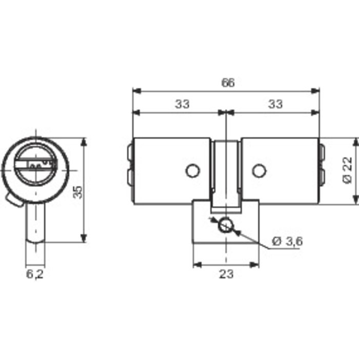 Cylindre rond inox - 33 x 33 mm - classic - Mul-T-lock-1