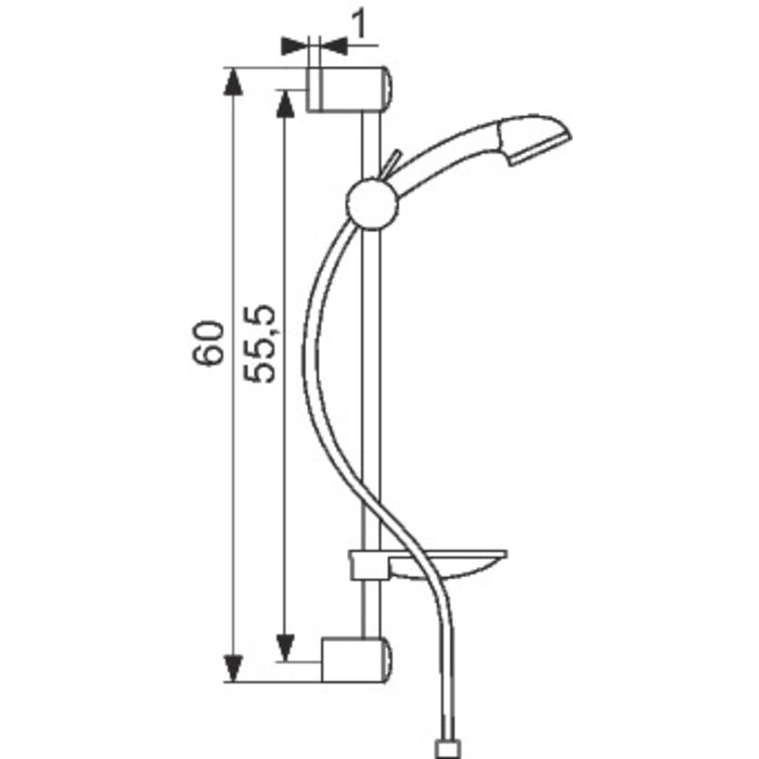 Barre de douche Odyssea - Diamètre tube 19 mm - Curseur à molette