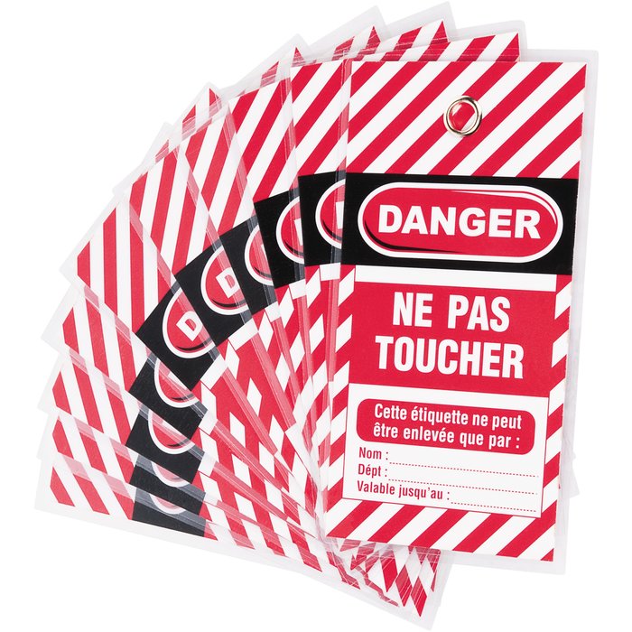 Lot d'étiquettes de consignation - "Danger - Ne pas toucher” - Vendu par 10 - Thirard-1