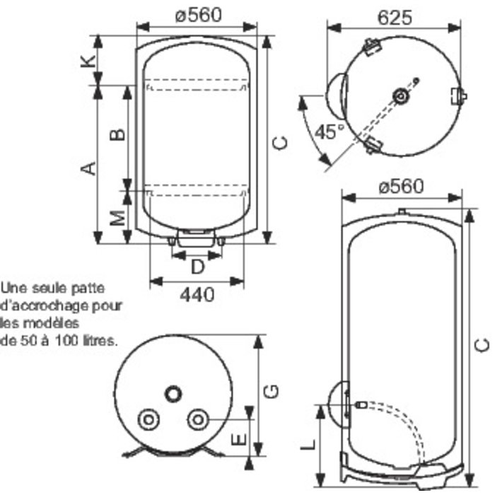 Chauffe-eau - ARISTON - Sagéo - Vertical - Stéatite - 200L - 2400W-3